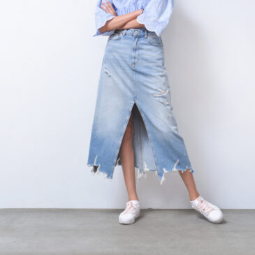 The unexpected return of the maxi skirt in denim